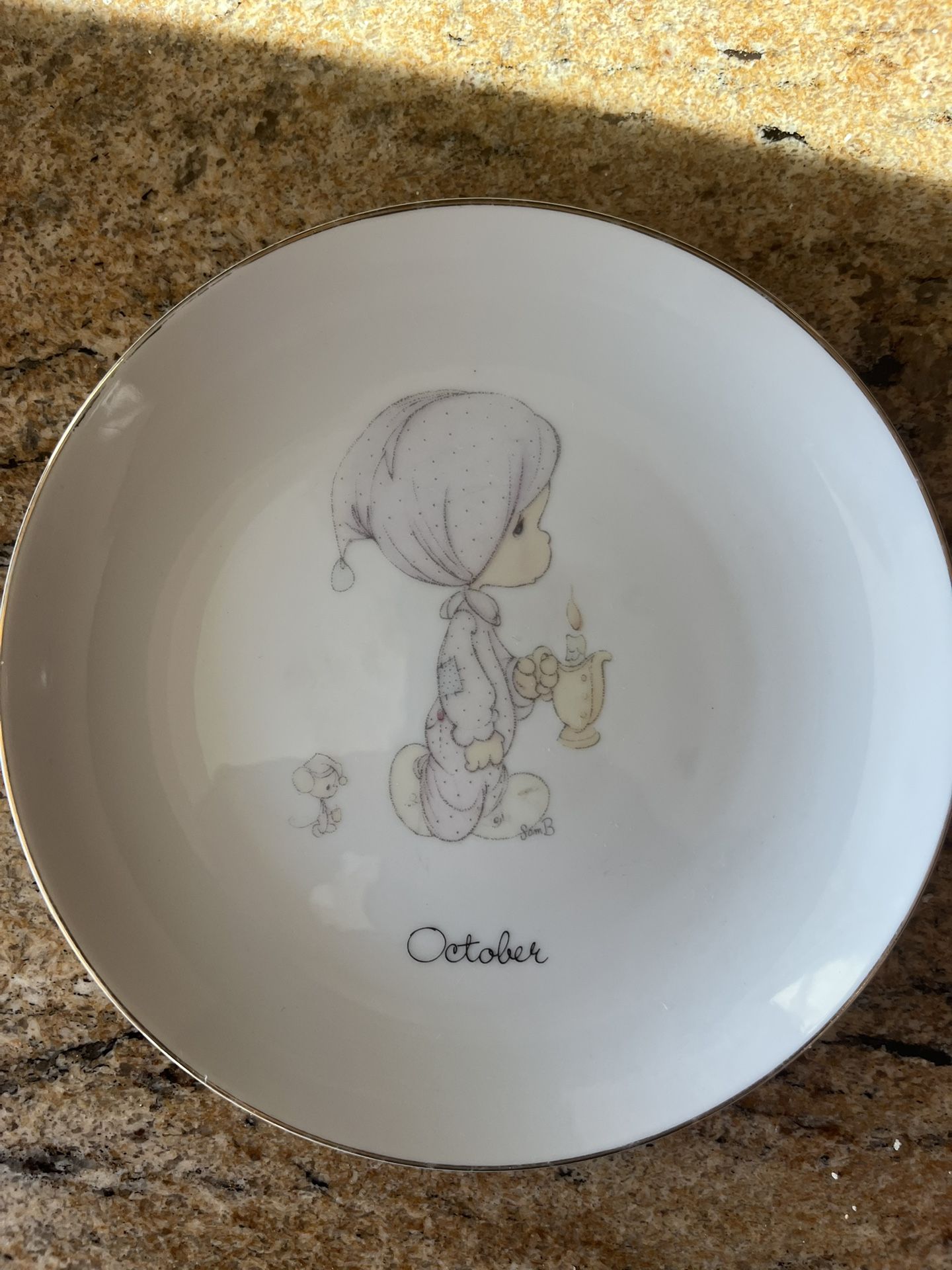 Vintage Precious Moments OCTOBER Plate 1983 MINT