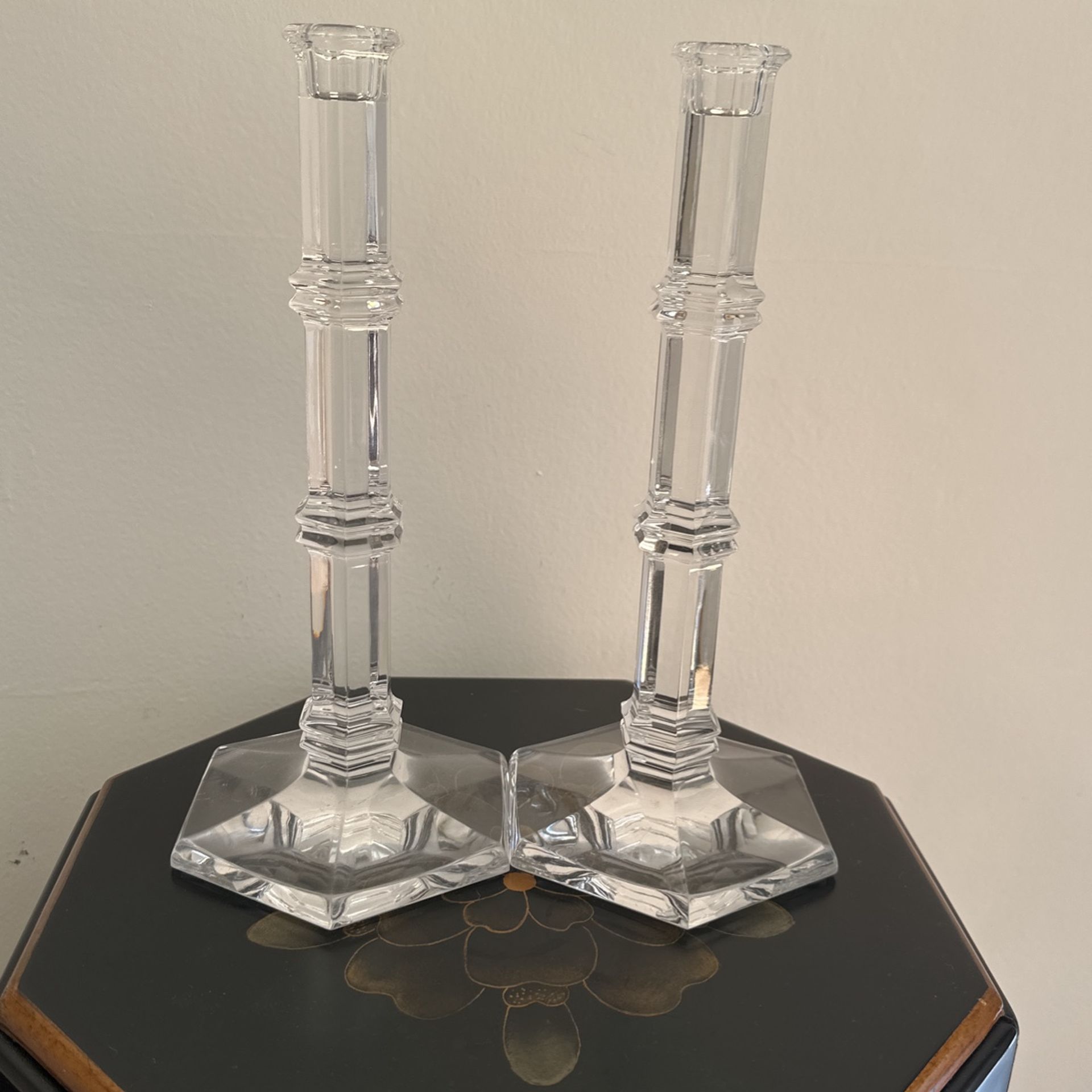 Pair Tiffany & Co Windham 11” Crystal Candlesticks