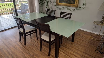 Glass Top Dining Room Table With 4 Chairs