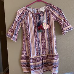 Hayden Girls Multi Colored Striped Casual Dress Size Small 
