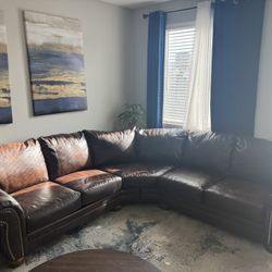 Leather sectional 