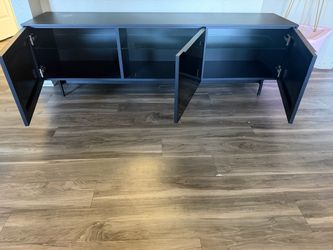 Black Modern Sideboard Cabinet with Doors