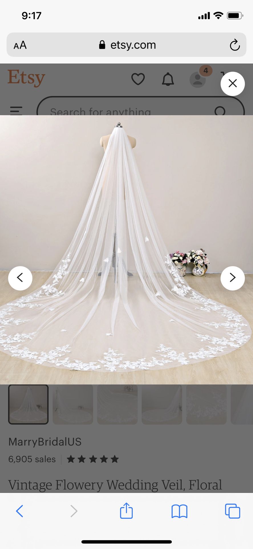 Brand New White Cathedral Wedding Veil