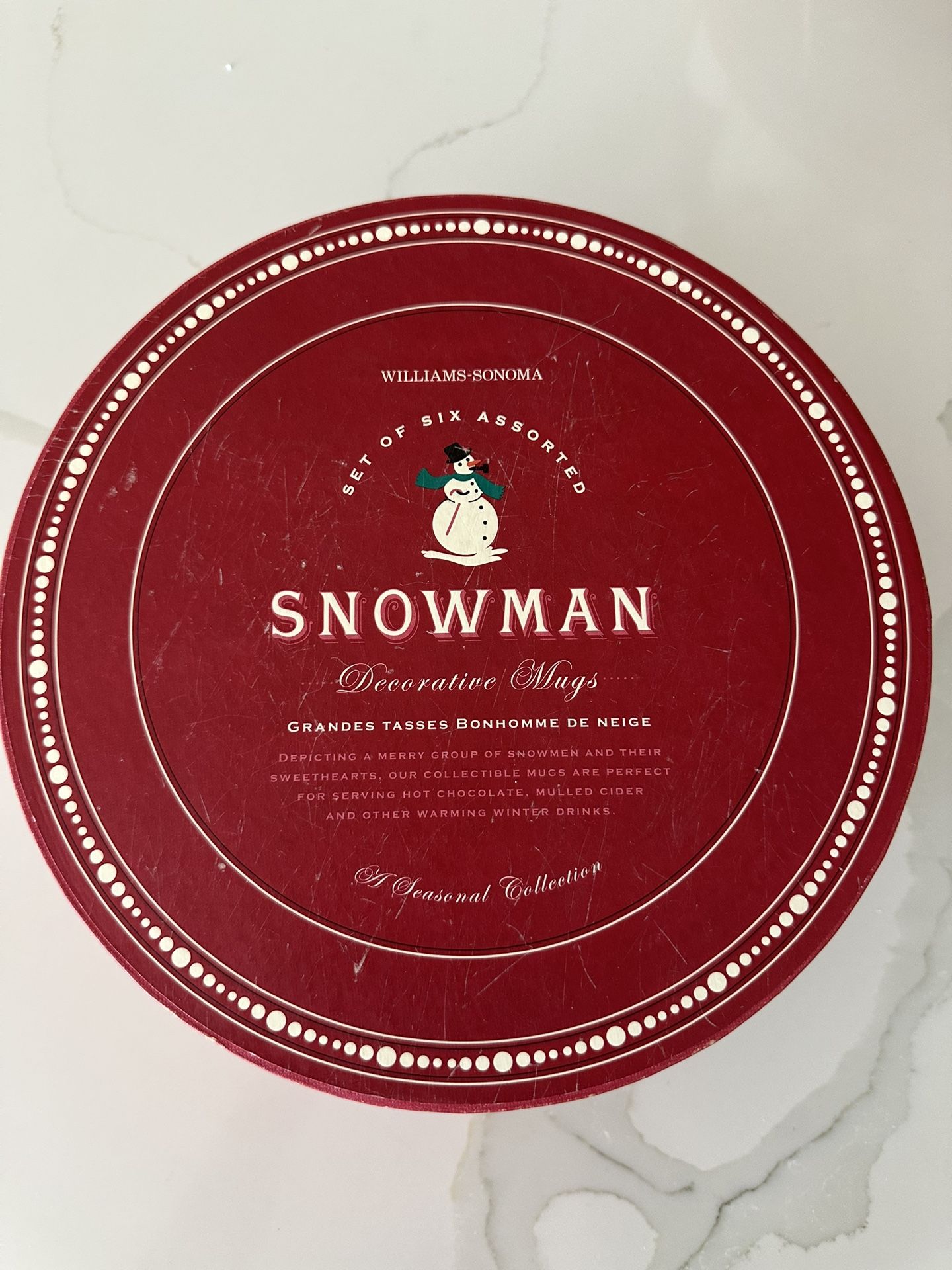 Williams Sonoma Snowman Decorative Mugs NEW