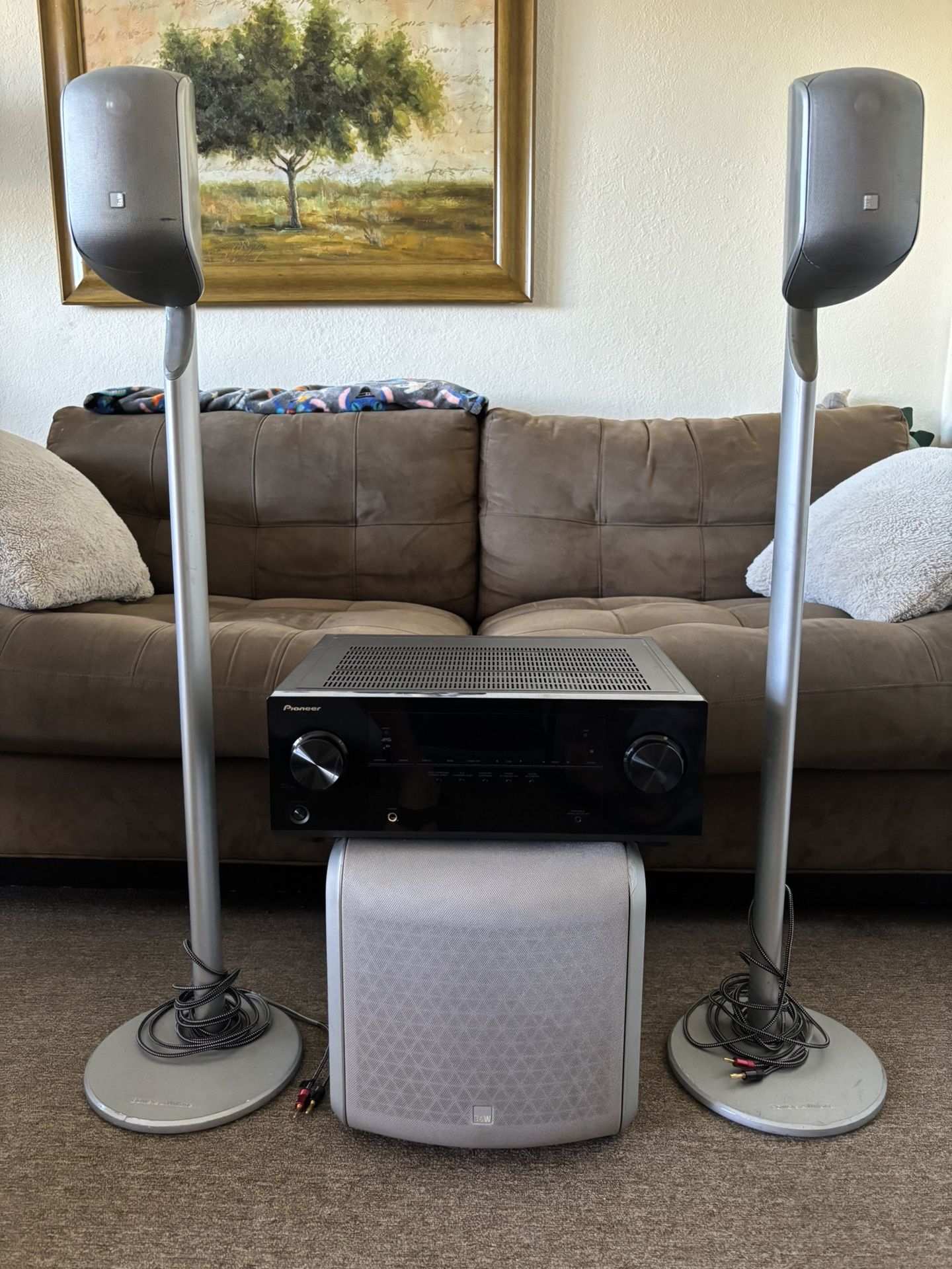 Bowers and Wilkins Home Stereo System with Pioneer Receiver Amp