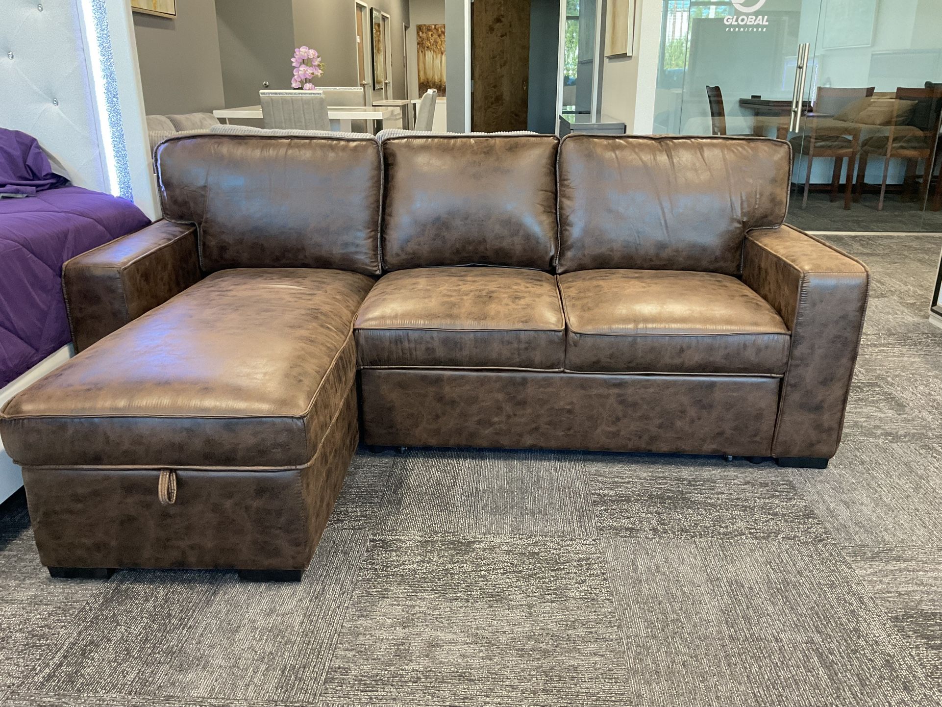 ‼️TAX SEASON SALE NOW🤩🇺🇸 FURNITURE ELEGANT PULL OUT SOFA WITH STORAGE 🤯🛋️