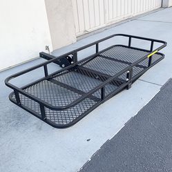 New in box $109 Heavy Duty 60x25 Inch Folding Cargo Rack Carrier 500 Lbs Capacity 2 Inch Hitch Receiver Luggage Basket 