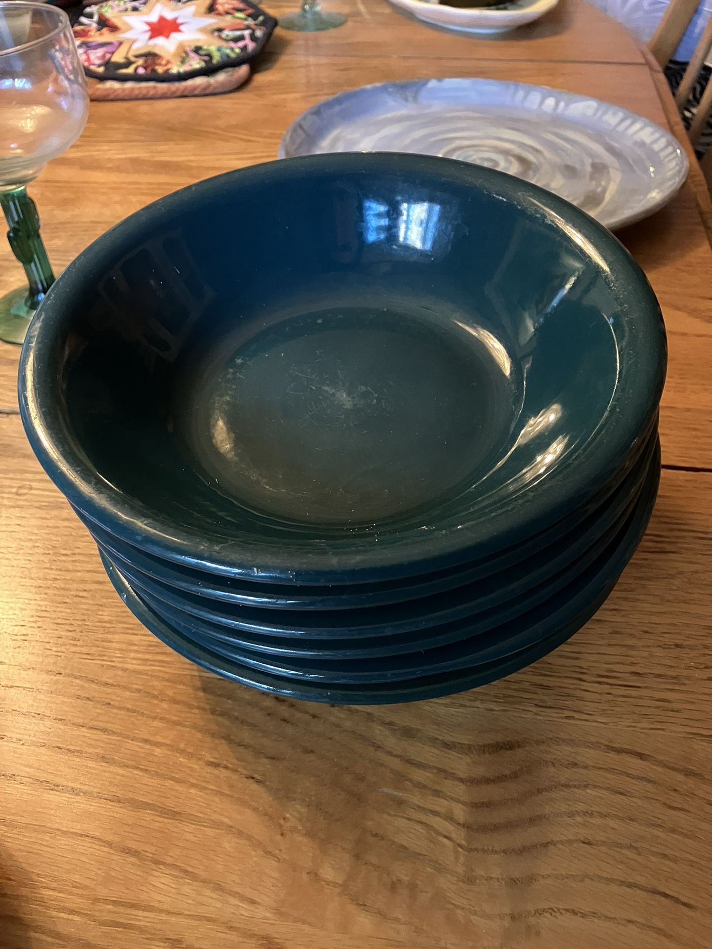 Six Green Bowls