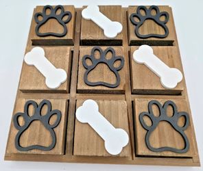 Kirkland's Home Wooden Dog Bone Tic-Tac-Toe Board 10" x 10"