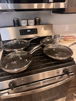 7 Piece Used HEXCLAD FRYING PANS 