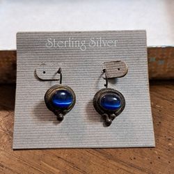 "NEW " Sterling Silver Earrings With Beautiful Lab Created Gemstones 