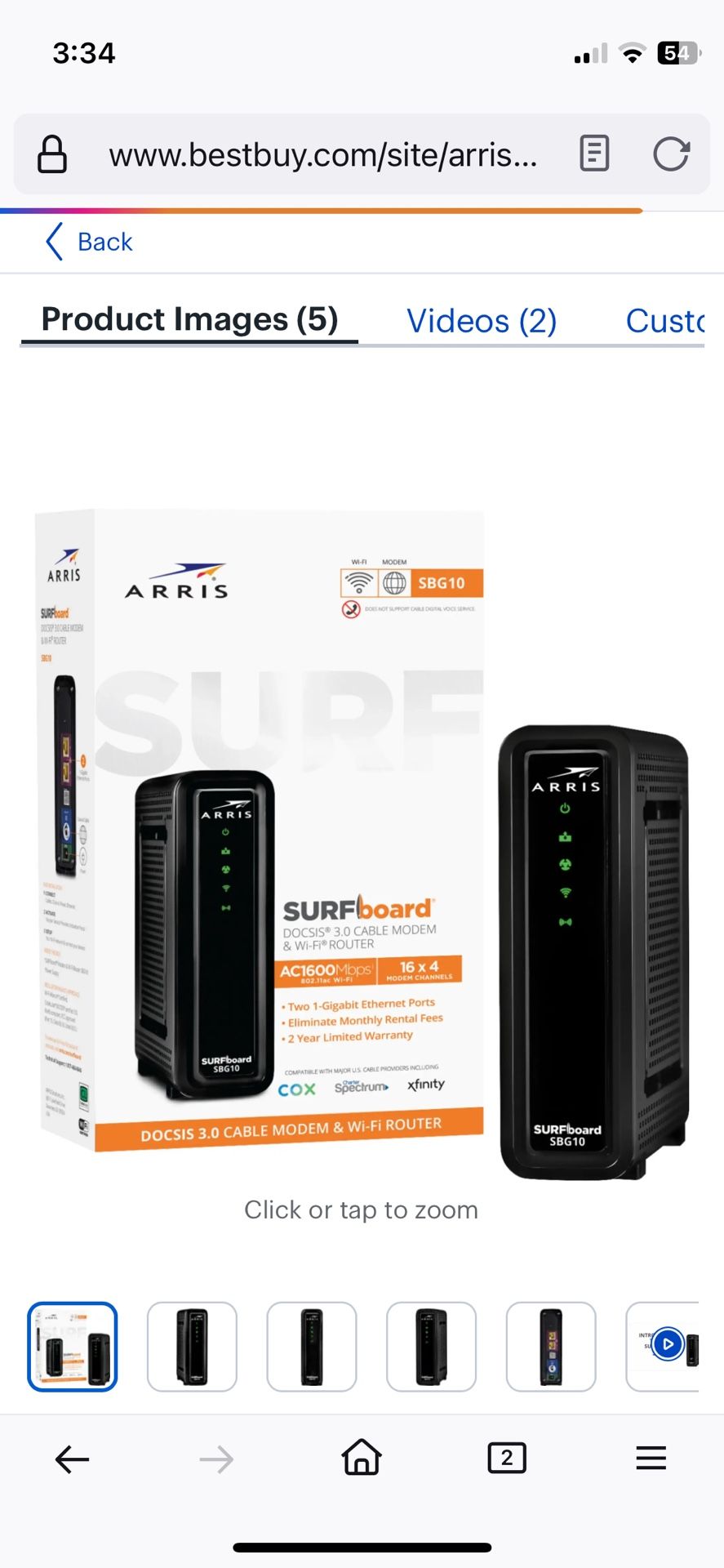 ARRIS MODEM AND WIFI ROUTER