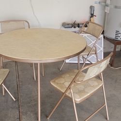 Set Cosco Folding Table w/4 Chairs Vintage Retro 