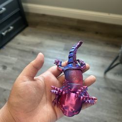  3-D Printed Blue And Purple Axolotl