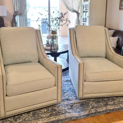 Light Blue Taylor King Larson Swivel Chairs set of 2