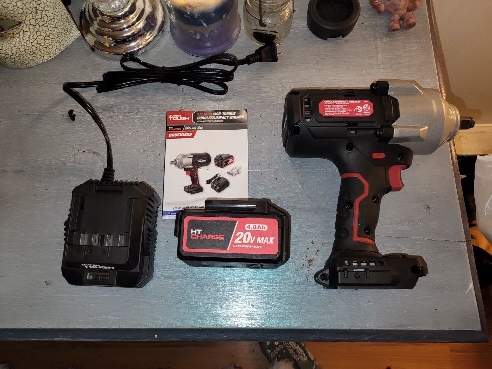 Brand New York Hyper Tough 1/2 Inch-Torque Cordless Impact Wrench With Battery & Charger