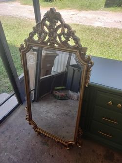 Large Ornate Gold Wall Mirror • Carolina Mirror Company • 52” Tall