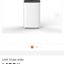 Toshiba 8,000 (DOE) BTU Portable Air Conditioner Cools 350 sq. ft. with Dehumidifier and Remote Control in White