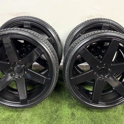 NEW 24 inch gloss black wheels with lexani 275/30R24 tires