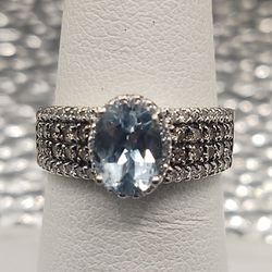 Levian Aquamarine Diamond Ring 