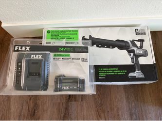 Flex 24v battery and charger and caulking gun