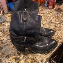 Buss La Black Mid High Boots Womens Size 8