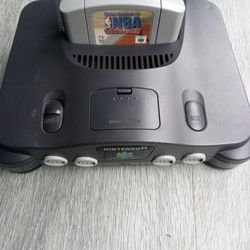 Nintendo 64 Console With Game NBA $$
