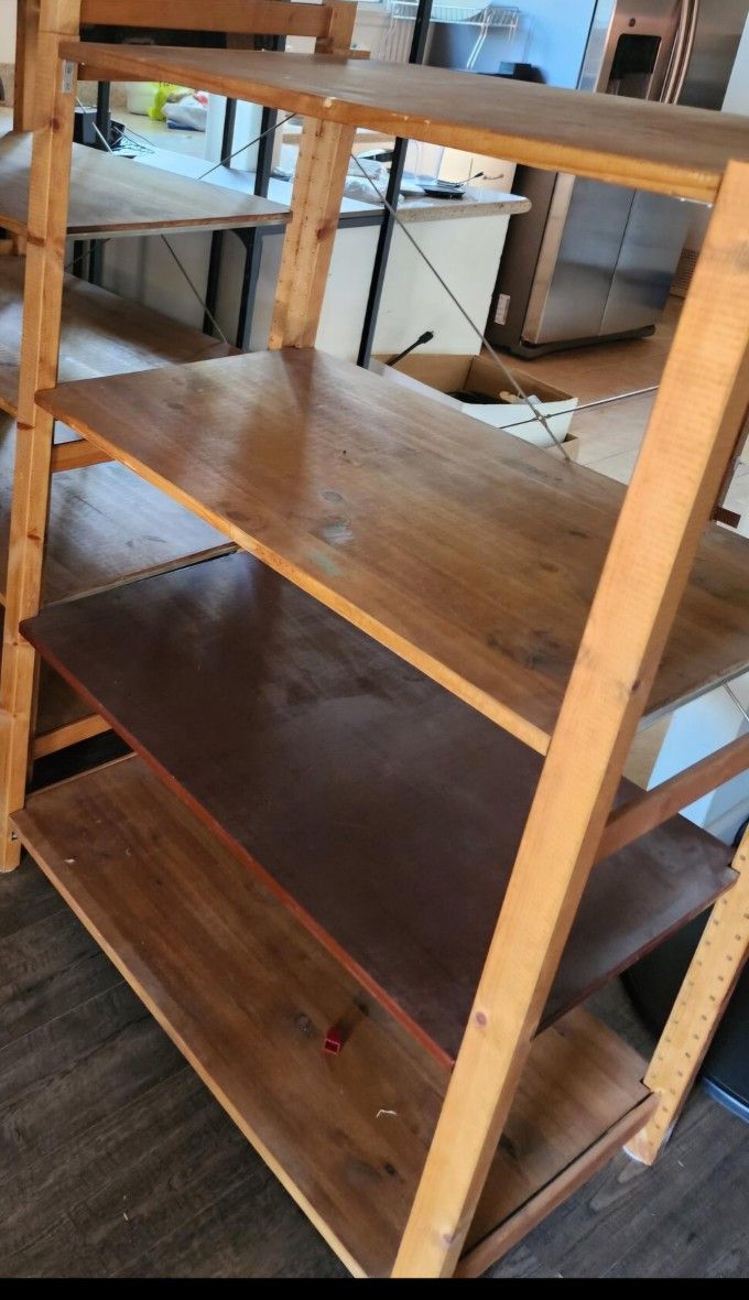 Multi-Level Wooden Shelf