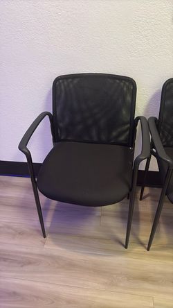8 Black Mesh Guest Chair with Arms