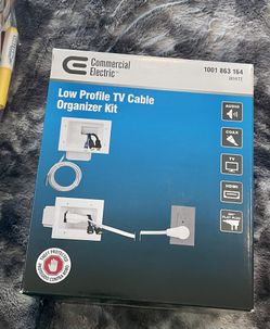 Commercial Electric Low Profile TV Cable organizer Kit (NIB)