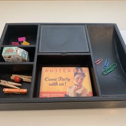 🧷🖇📌✂️🗄 Luxury Faux Leather Desk Tray Organizer  