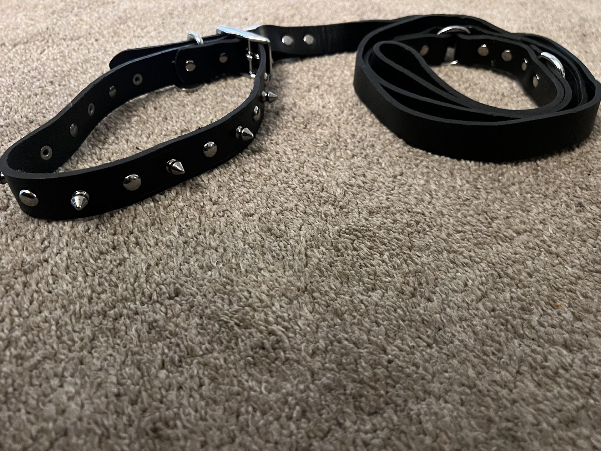 Leather Dog Leash And Collar