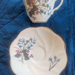 vintage bone china teacup and saucer set, l