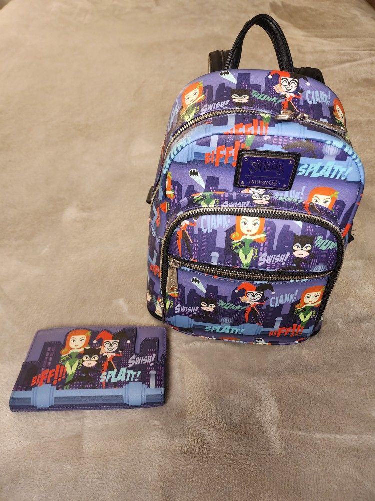 Loungefly Dc Gotham Sirens Mini Backpack And Wallet Set  display picture 3