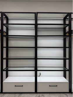 Integrated LED Display Shelf Wall Units