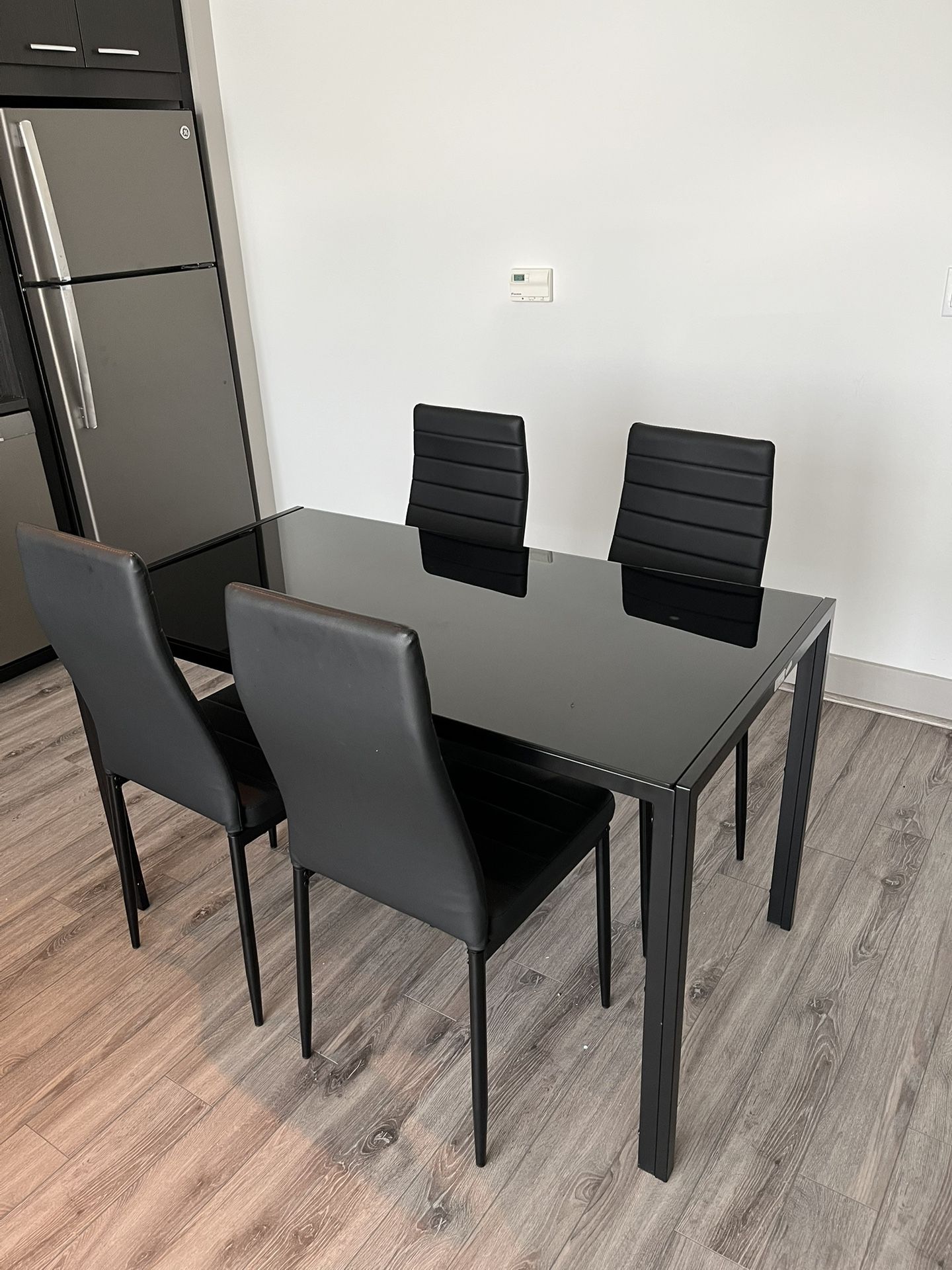 Dining Table Black Glass Table With 4 Chairs