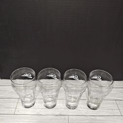 Vintage Coca Cola Enjoy Coca Cola Coke Bell Shaped Glasses Script Letters Set 4