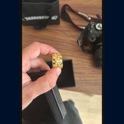 Chrome Hearts Replica Gold Plated Ring Moissanite