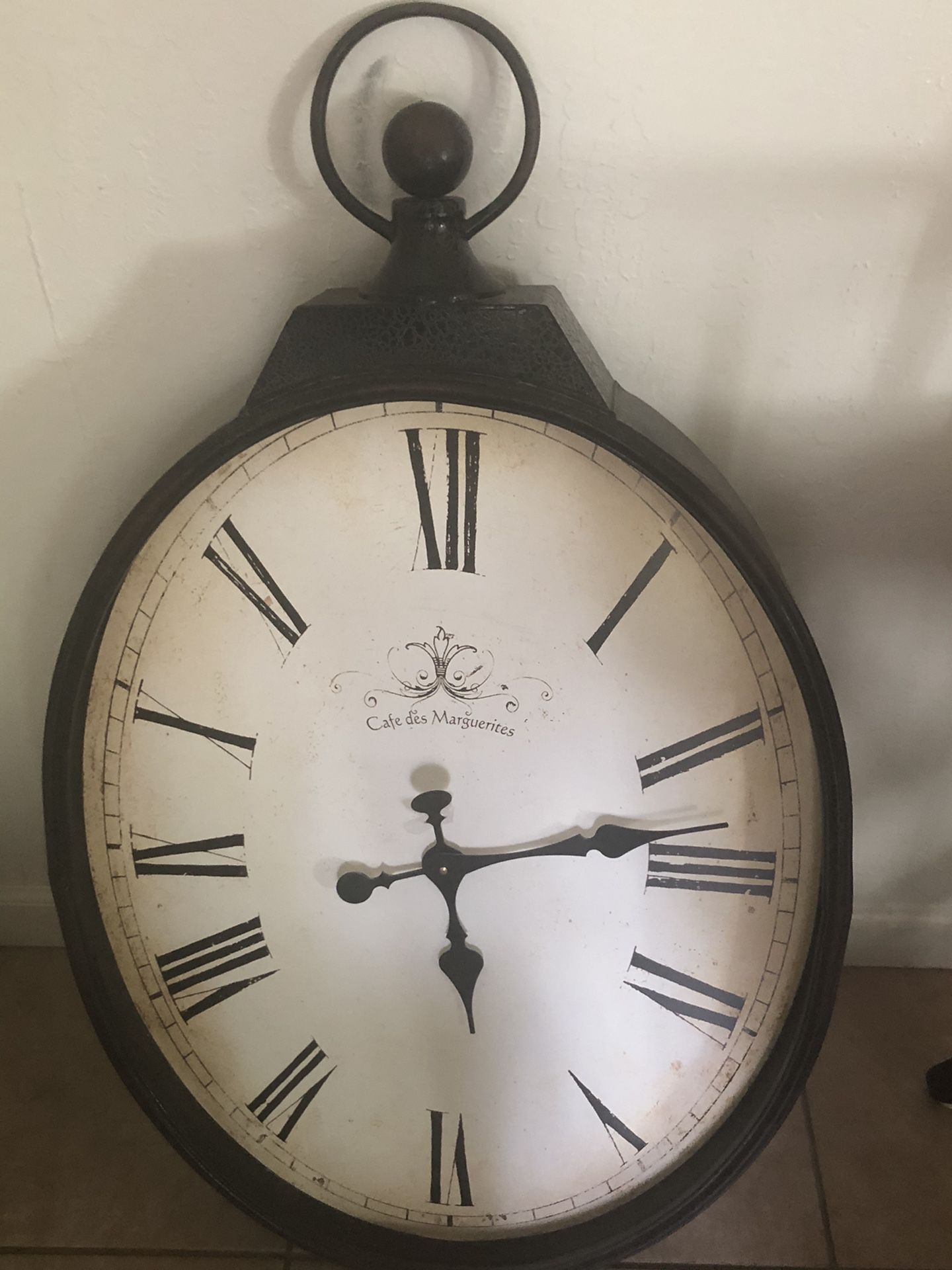 Black Antiqued Wall Clock Pier 1 Cafe Des Marguerites