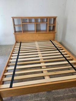 Used Queen Bookshelf Bedframe