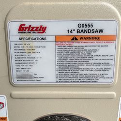Grizzly 14” Bandsaw