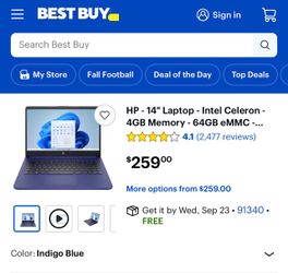 Hp 14” laptop