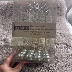 Tall Heavy Silver Placecard Holder 