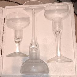 Princess House Long Stem Crystal Glass Wine W/Floral Etching  10" 8" 6" Lot