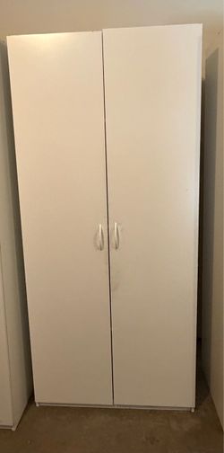 white storage cabinet