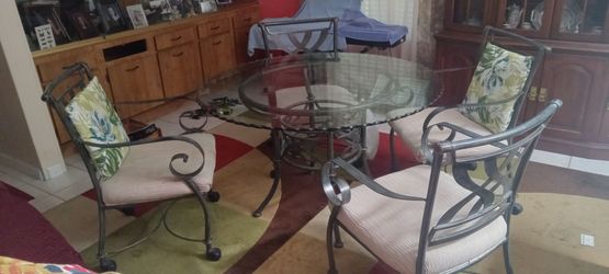 Glass table dinette, set