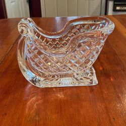 Heavy 3 Lbs Lead Crystal Christmas Sleigh Candy Dish