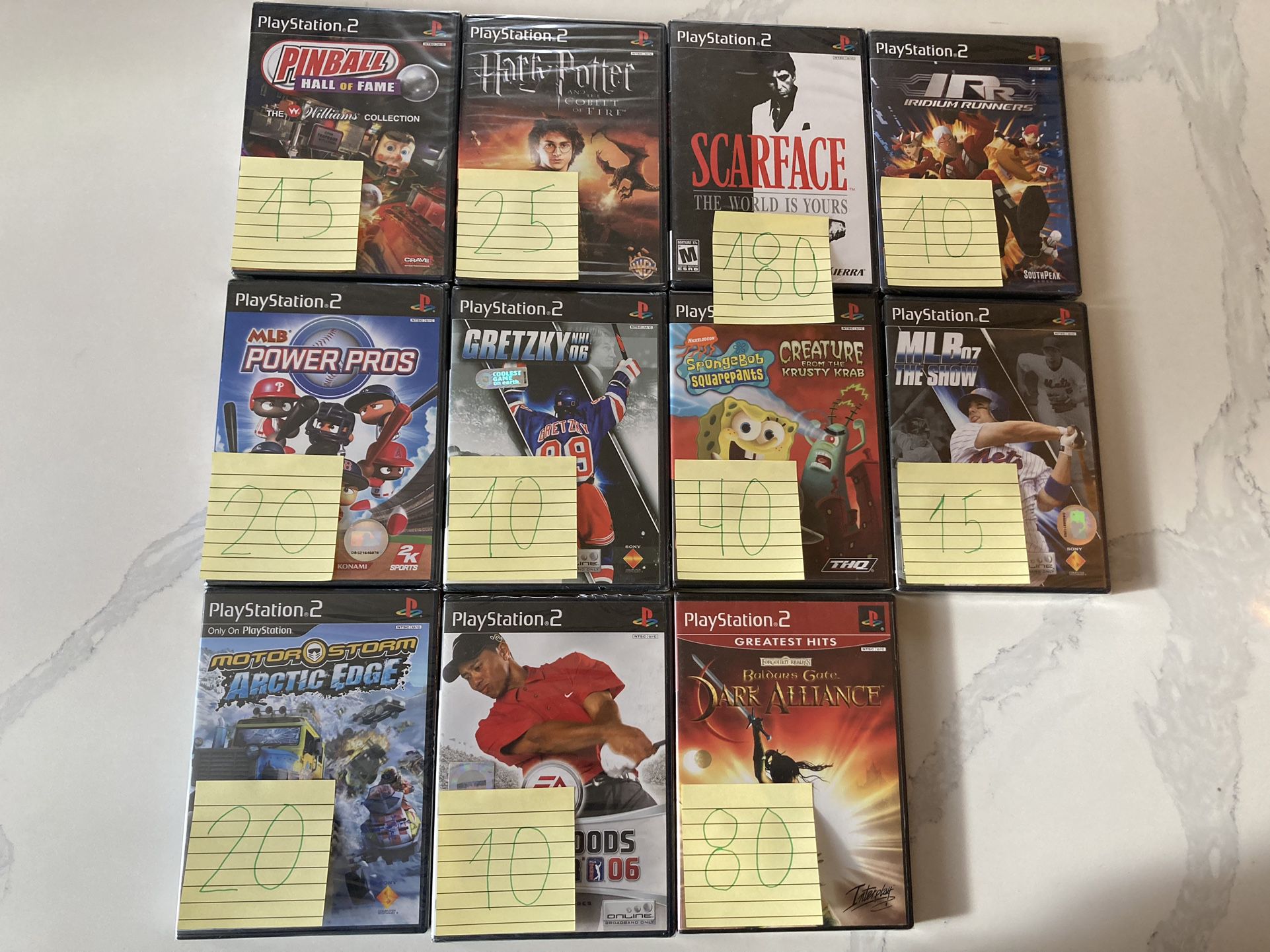 PlayStation2 PS2 Brand New Sealed Games Massage Me For More Info Price On Stickers Thx Some Of The Games Scarface,Spongebob,Dark Alliance,Harry Potter