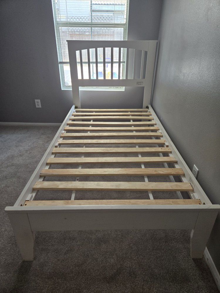 Twin Bed Frame And Night Stand 