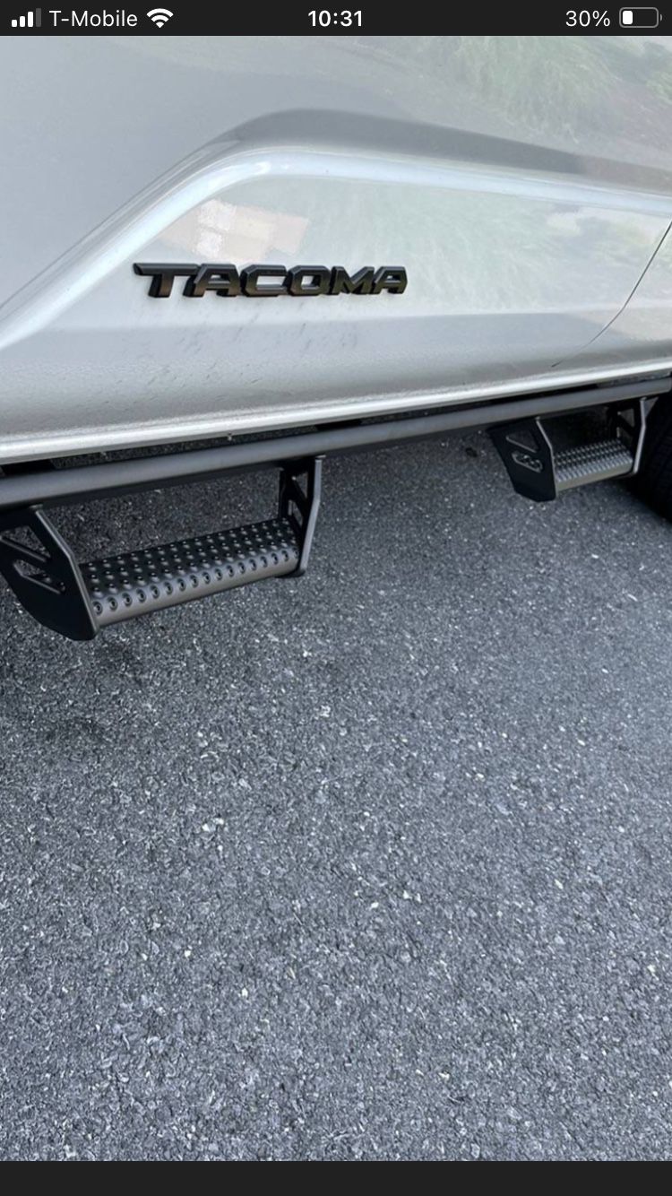 2025 2024 TOYOTA TACOMA PREDATOR OEM SIDE STEPS SLIDERS - NEW TAKEOFFSr
